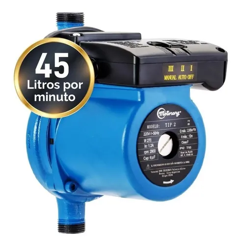 Bomba Presurizadora Agua Tip 2 Baños 270 Watts Motorarg